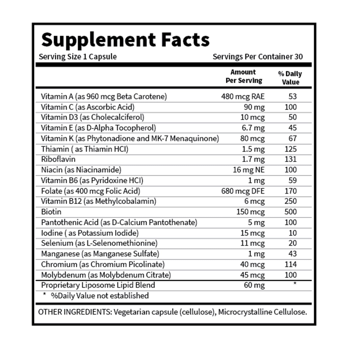 BioAvailable™ Liposomal MultiVitamin